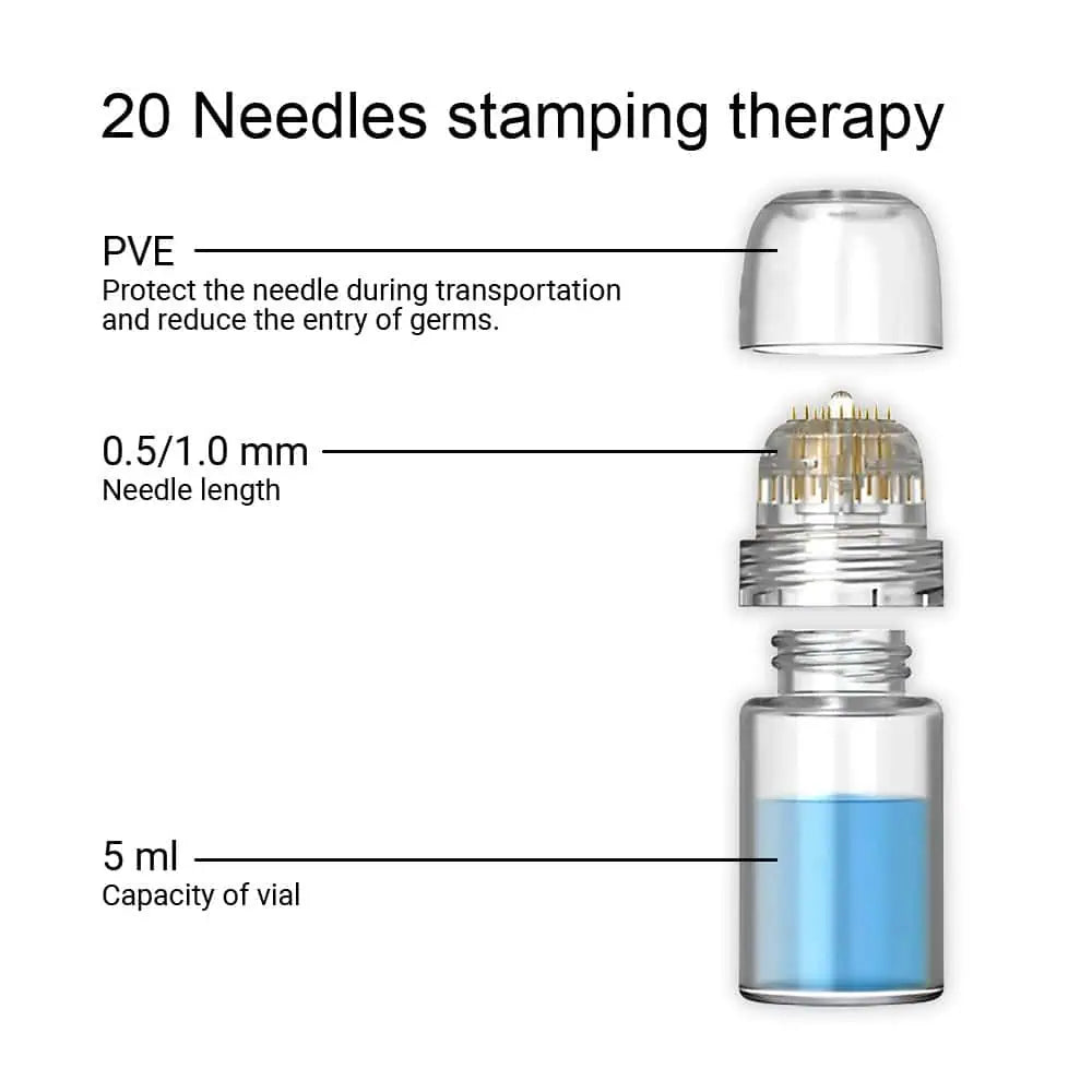 Hydra.Needle Stamp MicroNeedle System 20 Needles (Glass) - XQ