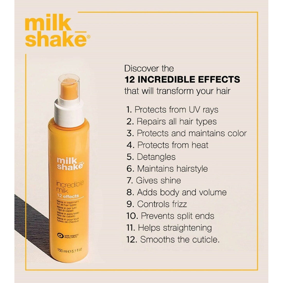 MILK SHAKE Incredible Milk 12 Effects 5.1 Oz