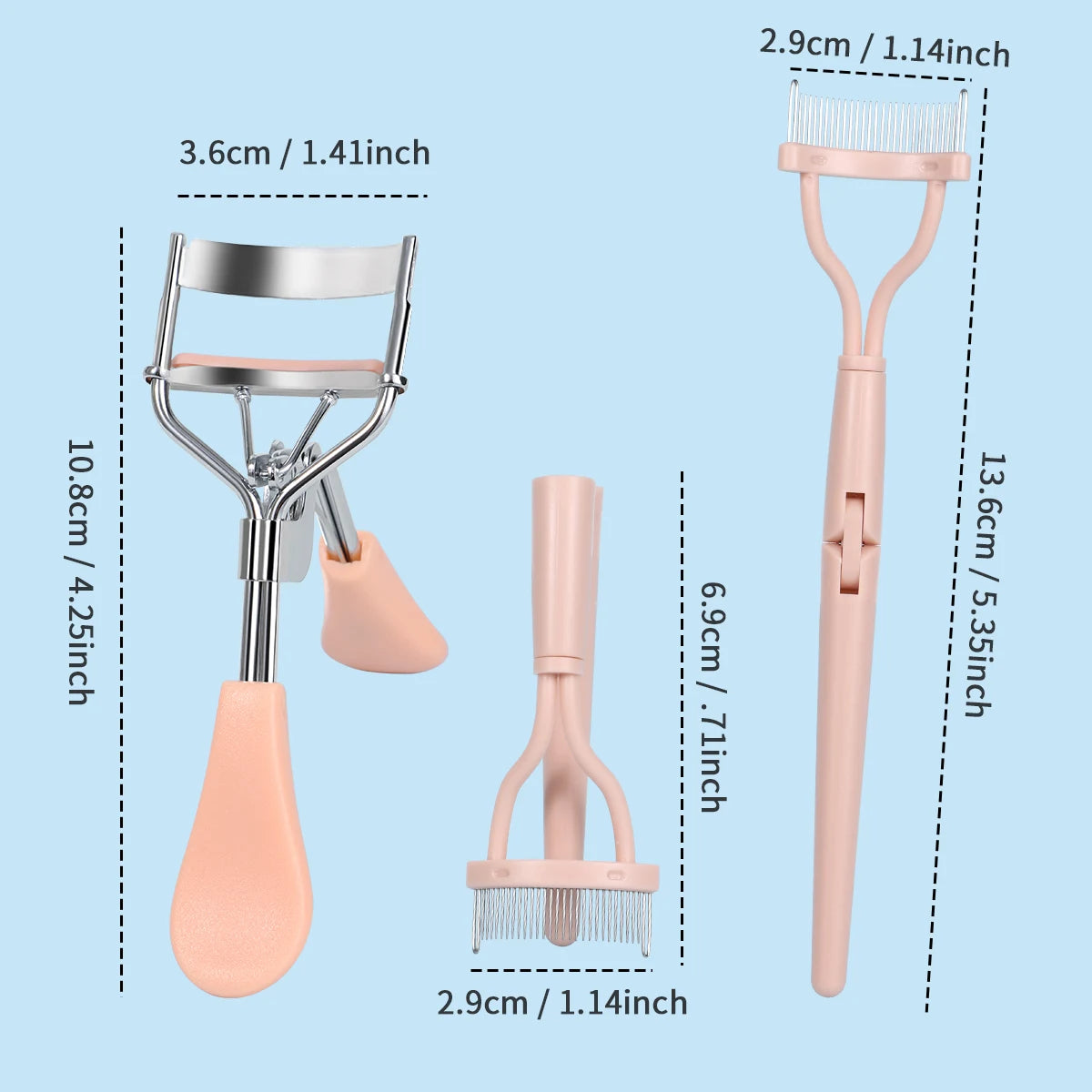 Stainless Steel Eyelash Comb & Curler Combo - XQ-Shop