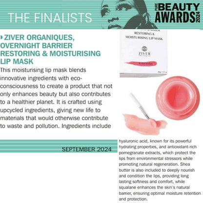 Ziver Organiques - Overnight Lip Mask - Hyaluronic Acid | Squalene | Watermelon - XQ