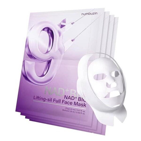 NUMBUZIN No.9 NAD+ BIO Lifting-sil Full Face Mask 4 Sheets+Lifting Band