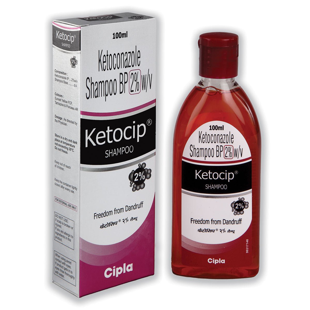 Ketocip Dandruff Antifungal Shampoo 100ml - 2% Ketoconazole 1Xq-VIP Ketocip Dandruff Antifungal Shampoo 100ml - 2% Ketoconazole