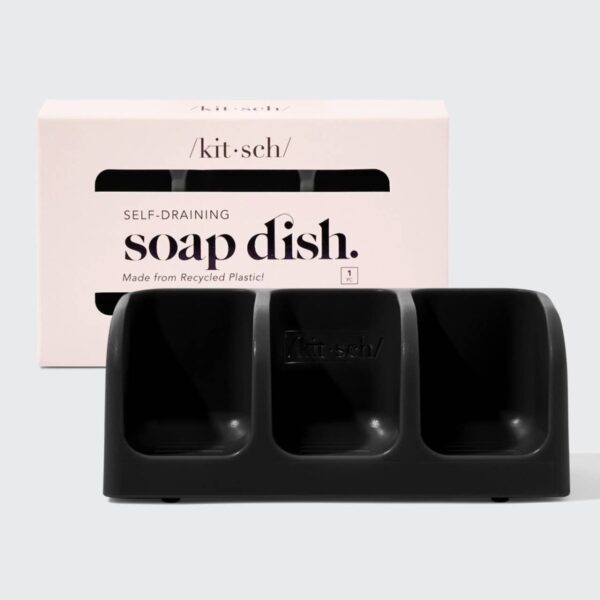 /kit•sch/ - Black Self-Draining Soap Dish