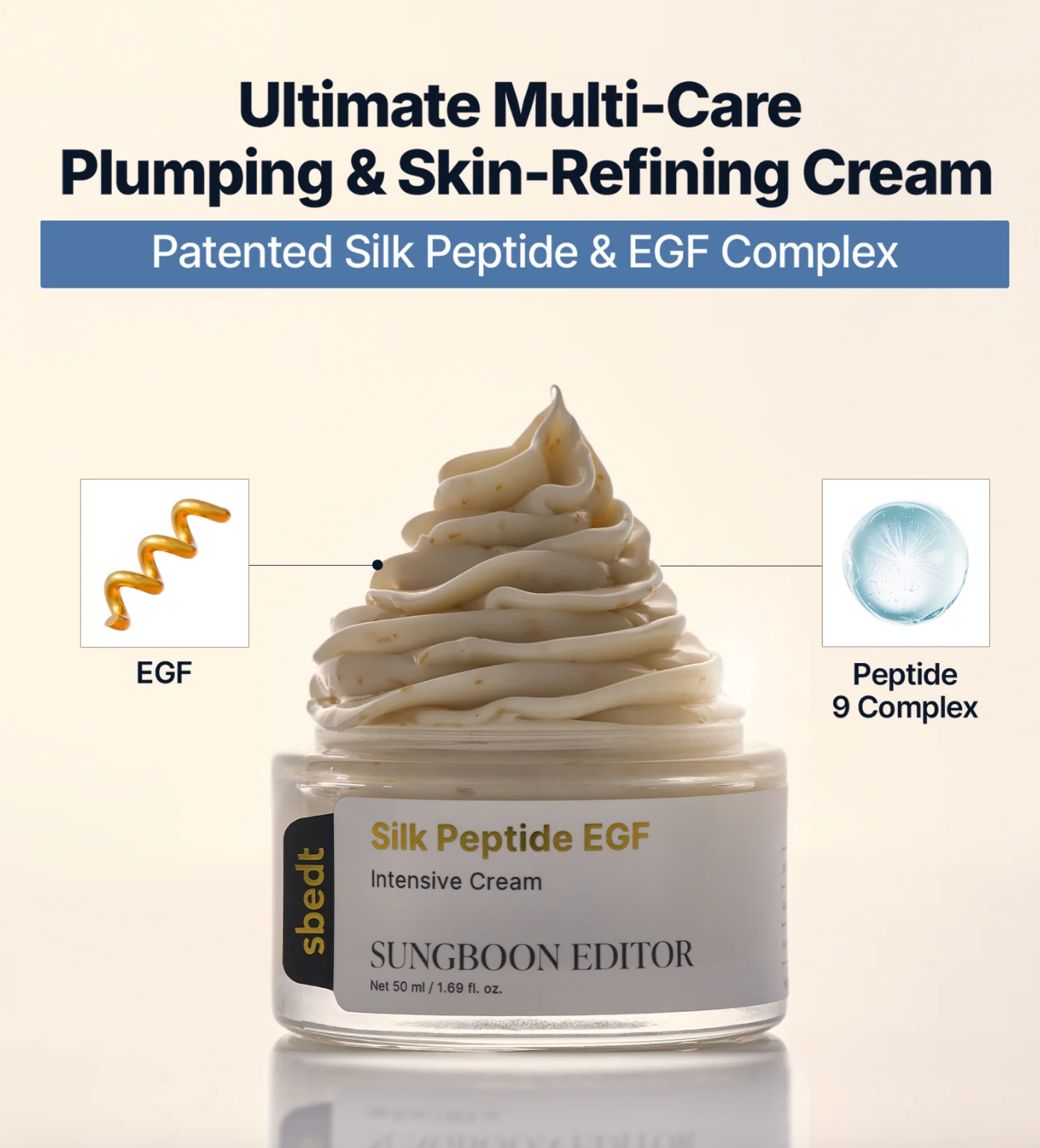 SUNGBOON EDITOR - Silk Peptide EGF Intensive Cream 50ml - Image 5