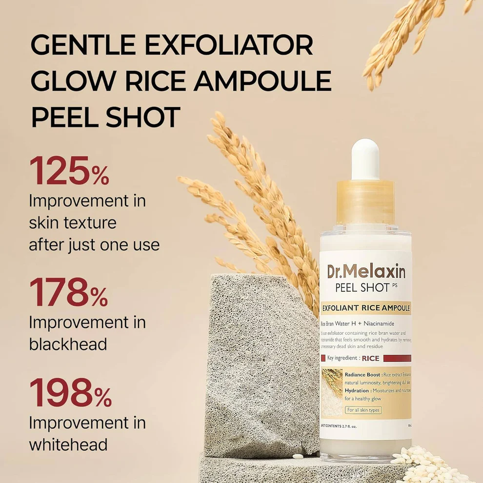 Dr.Melaxin - Peel Shot Glow White Rice Peeling Ampoule 80ml - Image 8